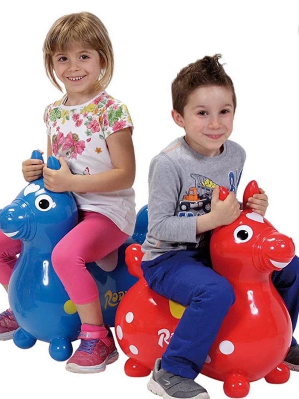 Rody Blue Polka Dot Inflatable Ride-On Hopper - Picture 3 of 6